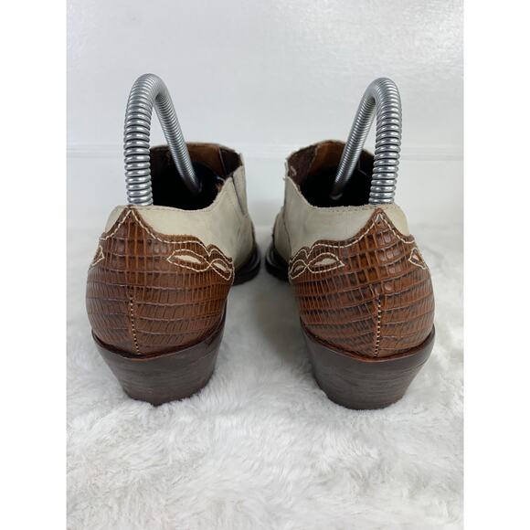 Vintage Nine West Brown Two-Tone Western Booties Women’s Size 7.5 - Picture 3 of 8